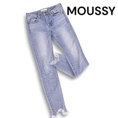 MOUSSY マウジー クラッシュ加工♪ ストレッチ デニム スキニー パンツ ジーンズ Sz.23位 レディース