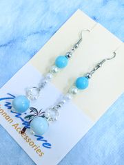 ハワイアンピアス  アクアブルーカラー &  ホワイトパール A-252