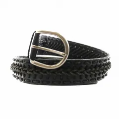 ポロ ラルフローレン POLO RALPH LAUREN ベルト ハトメ 編み込み レザー 黒 ブラック 429613859001 /AN11