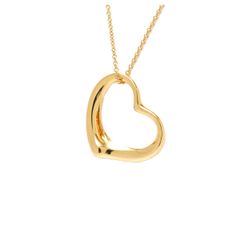 ティファニー/TIFFANY&Co.　エルサ ペレッティ オープン ハート ペンダント ネックレス　22mm　K18YG　イエローゴールド【中古】　E-158648