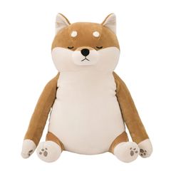 りぶはあと 背筋ピーン抱きまくら ポリエステル プレミアムねむねむアニマルズ 柴犬のコタロウ (全長約40cm) 姿勢サポート 猫背改善 78756-44