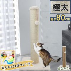 PET PINA ペットピナ 極太 猫 爪とぎ ポール ＆ おもちゃ 11点 セット ねこ 麻 ネコ 麻 爪研ぎ 爪みがき おしゃれ スリム 据え置き 省スペース 猫用品 子猫 成猫 シニア猫