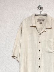 90s  Bahama s/s silk shirt 開襟 無地 90s Tommy Bahama s/s silk100% shirt 無地