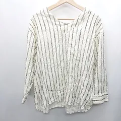 ◇ AZUL BY MOUSSY アズールバイマウジー ストライプ柄 長袖 ブラウス サイズFREE ホワイト レディース E  【1407180029415】