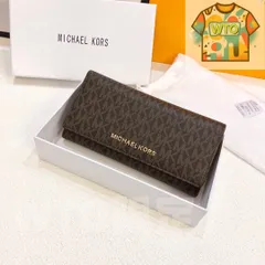 MICHAEL KORSマイクゴールド/ウォレット、クレジットカードスロットに紙幣と手形を収納、両用パスケースウォレット、多機能小財布パスケース[本日特価|新品未使用品]-WT0輸入