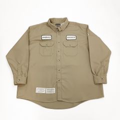 Bulwark ブルワーク 長袖 ワークシャツ 企業ロゴ ワッペン ベージュ系 XXL B202507
