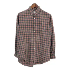90年代 RALPH LAUREN ラルフローレン ボタンダウン 長袖シャツ タータンチェック レッド (メンズ M) 中古 古着 S5405