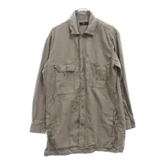 Y's (ワイズ) 22SS COTTON CANVAS RANDOM CHECK DYE WORK SHIRT リネン混ステッチデザイン長袖シャツ グレー レディースのサムネイル