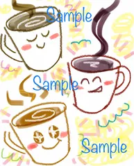 コーヒー オリジナル イラスト ポストカード【No.7】