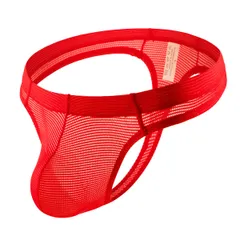 Tバック メンズ メッシュ 速乾 通気性 伸びる ストレッチ ローライズ アンダーウェア スポーティ ボディビル 快適フィット 男性 下着 黒 赤 青 mt-011