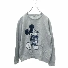 Disney キャラクター スウェット L サイズ ディズニー グレー 古着卸 アメリカ仕入 t2406-3061