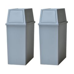 45L スリム クールグレー 積み重ねゴミ箱 2個セット ふた付き おしゃれ 分別 前開き モノギャラリー限定分別シール付
