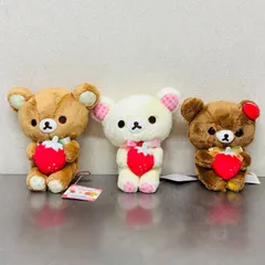 リラックマ いちごの金属マスコット付 ぬいぐるみ コリラックマ チャイロイコグマ 3個 まとめ セット / サンエックス