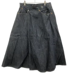 美品⭐️45rpmサイズ3 インディゴデニムスカート　ロング丈ポイントレザー　L 美品⭐️45rpmサイズ3 インディゴデニムスカート ロング丈ポイントレザー L