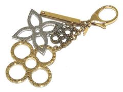 良品 LOUIS VUITTON ヴィトン M65090 ビジュー サック タパージュ ☆ キーホルダー バッグチャーム OB0134 ゴールドカラー ▼7D