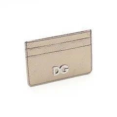 美品 ドルチェアンドガッパーナ ゴールド カーフレザー レディースカードケース 2000000 NSK OMI