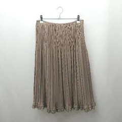 ◇ ⊂ Laura Ashley 裾フリルデザイン 膝下丈 プリーツ スカート サイズ表記なし ブラウン系 レディース E  【1504240028255】