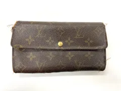 【訳あり】 LOUIS VUITTON ルイ・ヴィトン モノグラム ポシェット･ポルトモネ･クレディ 長財布 M61725 ブラウン フランス製