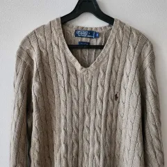 POLO RALPH LAUREN(ポロラルフローレン) ケーブル Vネックニット （ S