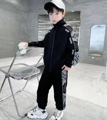 男の子 セットアップ 上下セット スウェット パーカー パンツ 2025 新作 秋冬 韓国風 キッズ ジュニア 120-170cm 通学 カジュアル おしゃれ