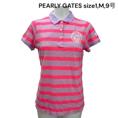 □パーリー ゲイツ PEARLY GATES ポロシャツ 半袖 ゴルフ ボーダー コットン 1、M、9号 レディース S5S560