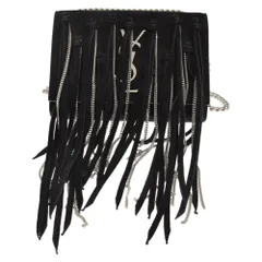 SAINT LAURENT PARIS (サンローランパリ) ケイト スウェード フリンジ チェーンショルダーバッグ ブラック 402567のサムネイル