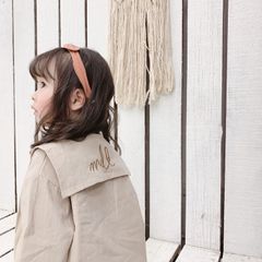 セーラーボタンシャツ【100-130】２色　ベージュ　モカ　くすみ　秋　長袖　七分袖　八分袖　かわいい　女の子