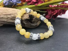 パワーストーン ブレスレット アラゴナイト&クラック水晶  天然石 (ゴールド)8mm レディース  ●