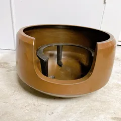 美品 茶道具 川邊庄造 唐銅鬼面風炉 平丸釜添 野々田製電熱器 釜印 敷板 美品 茶道具 川邊庄造 唐銅鬼面風炉 平丸釜添 野々田製電熱器