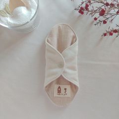 【布ナプキン】無添加コットンフランネルとコットンリネン ピンクベージュ無地 18cm 6層仕立て 1枚