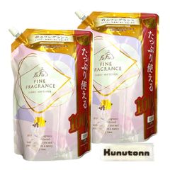 파파 파인후레그란스 유연제 샤리테 우아한 로즈의 향기 리필 대용량 1000ml 2 봉지 세트 + Kunutonn 오리지날 로고 들어간 h 수분 첨부