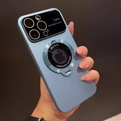 iPhone15 ケース magsafe iPhone14 13 Pro Max Plus カバー マグセーフ 耐衝撃 おしゃれ 韓国 カメラ保護 スタンド 362 ブルー(青)