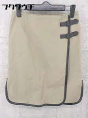 ◇ iCB アイシービー 膝丈 ラップ 巻き スカート サイズ7 キャメル ブラック レディース 【中古】 【1002800400164】のサムネイル