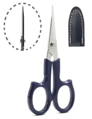 【人気商品】左右兼用 130mm 切れ味鋭い 手芸 洋裁 ハサミ つまみ細工 糸切り カットワークはさみ 刺繍 パッチワーク 布切り 三花 コンパクト ブルー