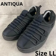 ANTIQUA アンティカ スリッポン 紐無し デザイン スニーカー ブラック ★ ■■のサムネイル
