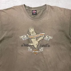 00年代 USA製 Harley-Davidson ハーレーダビッドソン ロゴプリントTシャツ イーグル メンズ3XL 