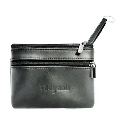 【在庫処分】男女兼用 2種類のサイズ カードケース (L ジッパー付きキーケース 本革 スマートキーケース対応 黒) 小銭入れ Thayakii