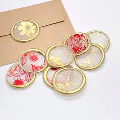 【ゴールド5枚セット】シーリングスタンプ 封蝋 ハンドメイド 招待状 手紙 ウエディング スクラップ クリアカラー セット Wax Seal