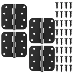 新品 蝶番 金具 4個セット 丁番 金具 フラットヒンジ金具 カップボード蝶番 木箱用のヒンジ 黒 ドアヒンジ 100*100mm ネジ付き