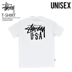 STUSSY ステューシー 半袖 Tシャツ USA LCB SS TEE ショートスリーブ トップス カットソー カジュアル バックプリント 半袖Tシャツ ロゴ カジュアル コットン 白 ホワイト ST0M0383 WHITE