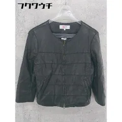 ◇ N. Natural Beauty Basic ノーカラー フェイクレザー 長袖 ジップアップ ジャケット サイズS ブラック レディース 【中古】 【1101260001307】