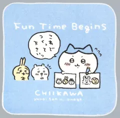 【中古】雑貨 ちいかわ＆ハチワレ＆うさぎ/背景青 ハンドタオル タオルコレクション 「一番くじ ちいかわ」 F賞