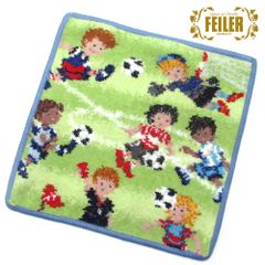 【新品 未使用】FEILER フェイラー ハンカチ タオル タオルハンカチ 25cm Soccer 205 Jeans サッカー Soccer205