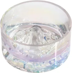 JUSTVEL 互換品 ハムスター 水入れ 小動物 ウォーターボウル 水飲み ペットの癒し 餌入れ 置き型 富士山型 クリスタルガラス チンチラ デグー(レインボー)