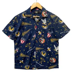 美品 RRL ダブルアールエル アロハシャツ 花柄 総柄 レーヨン ネイビー ラルフローレン ダブルアールエル レディース ポリネシアン 花柄