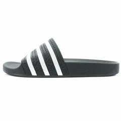 アディダス adidas アディレッタ ADILETTE ベナッシ シャワーサンダル 3本ライン ラバー US10 28.5cm 黒 ブラック 白 ホワイト 280647 /SI38のサムネイル