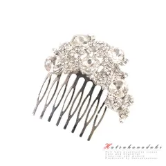 髪飾り 成人式 振袖 袴 花 浴衣 夏祭り 花火大会 シルバー ラインストーン かんざし コーム シンプル フォーマル 小さい おしゃ No.9-4560