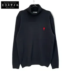 AMI PARIS アミパリス HKS401.001 ﾌﾞﾗｯｸ Ami de Coeur ﾆｯﾄ ﾛｺﾞﾀｰﾄﾙﾈｯｸﾆｯﾄ XXL