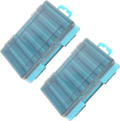 Tochi Wish 両面 ルアーケース リバーシブル 収納 ボックス 洗える 大容量 釣具 タックル 2個 セット(ブルー,  S)