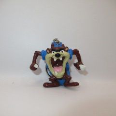 90's LOONEY TUNES Tasmanian Devil Doll Figure Plush Toy PVC Keychain